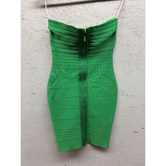 KatieJ‎ NYC Women’s L Green Bandage Dress Strapless Bodycon Cocktail Party Mini - Picture 11 of 12